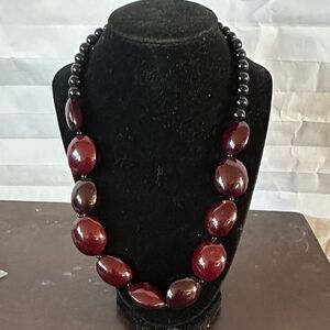 Elegant Burgundy Beaded Necklace